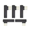 5個/セット90度角度付きタイプUSB-C3.1オス-AUXオーディオメスタイプ-C-3.5MMイヤホンアダプター