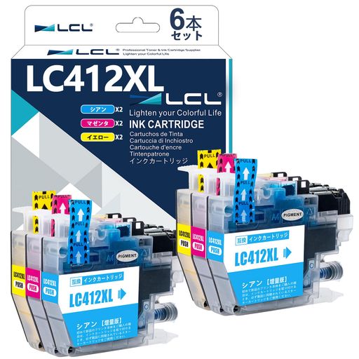 Display Covers - LCLBrother用ブラザー用LC412LC412XLLC412XLCLC412XLMLC412XLY顔料(2*3色セット)互換インクカートリッジ対応機種:BrotherMFC-J7300CDWMFC-J7100CDW