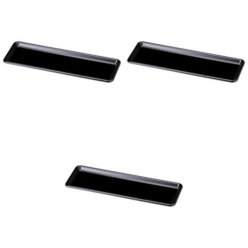 3個セット[A]長角トレー黒底塗(大)[34.7x12.1x1.5cm]|トレーABS樹脂セトモノホンポ(Setomonohonpo)