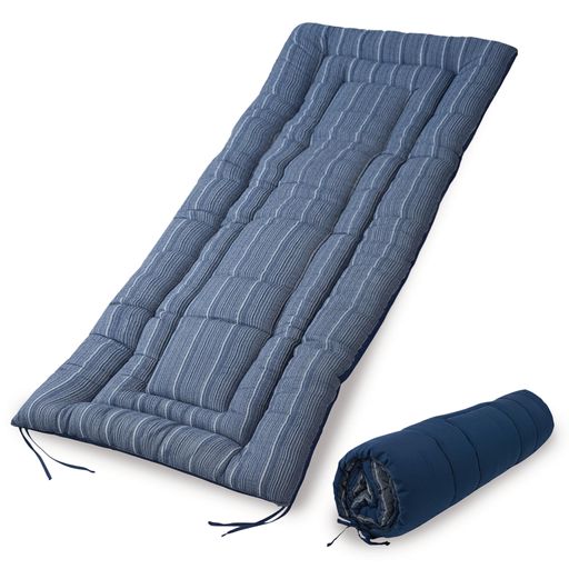 Lakurasuごろ寝マットおひるねマット長座布団折り畳みしじら織り軽量洗える70x180cm