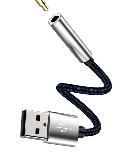 USB to 3.5mmヘッドホンジャックアダプター DACオーディオケーブル サウンドカードインターフェース PC車載マイク 外部ヘッドセット変換 PS4 PS5パソコン 補助ポート スピーカー ノートPC コントローラー機器対応 【USBから3.5mmアダプター】USBポートに3.5mmヘッドフォンやオーディオケーブルをシームレスに接続し、PC、車のステレオなどに最適です。(ご注意:OTGアダプターを使用した場合、USB-Cフォンのみ通話機能をサポートし、その他のインターフェースの電話では通話機能はサポートしていません!) 【高解像度DAC音質】内蔵のDACチップセットは最大24ビット/48kHzのオーディオ出力をサポートし、音楽、ゲーム、通話で高忠実度のロスレス音質を提供します。 【プラグ&amp;プレイで追加のソフトウェアは不要】ドライバーなしでUSBポートに簡単に接続でき、さまざまなデバイスで即座に音楽やオーディオの再生が可能です。プレミアムアルミニウム合金シェルとナイロン編みケーブルを備えており、耐久性があり、日常的な使用による摩耗を防ぎ、安定したパフォーマンスを提供します。
