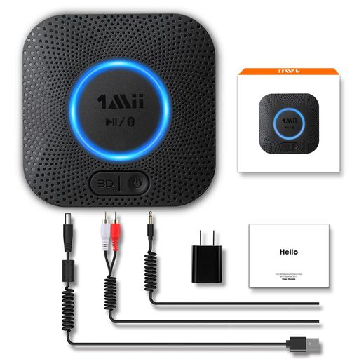 1MiiBluetooth5.1レシーバー3.5mmAUX+RCAブルートゥース受信機Hi-Fi3DステレオサウンドSBC/AAC/aptXAda..