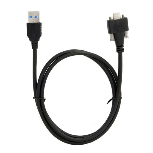 Cablecc USB 3.1 Type-C デュアルスクリューロック 標準USB3.0データケーブル 1.2m パネルマウントタイプ