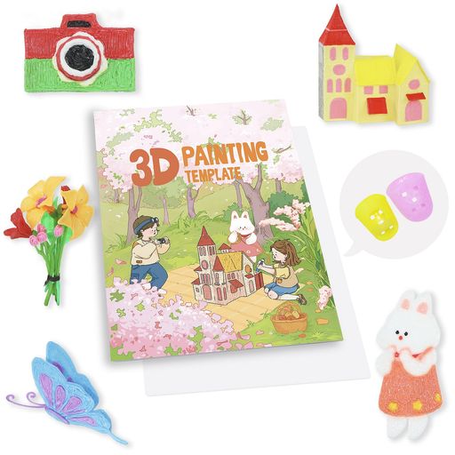 3DPENPRINTINGDRAWINGBOOKREUSABLECOLORFULTHICKPAPERTEMPLATEWITHATEMPERA...
