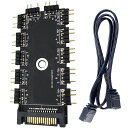 YACHUNrgbハブ5V3ピン1〜11ポートRGBスプリッターハブSATA電源argb分岐アダプターSATA/IDEポート付きマザーボード同期ファンライトコン...