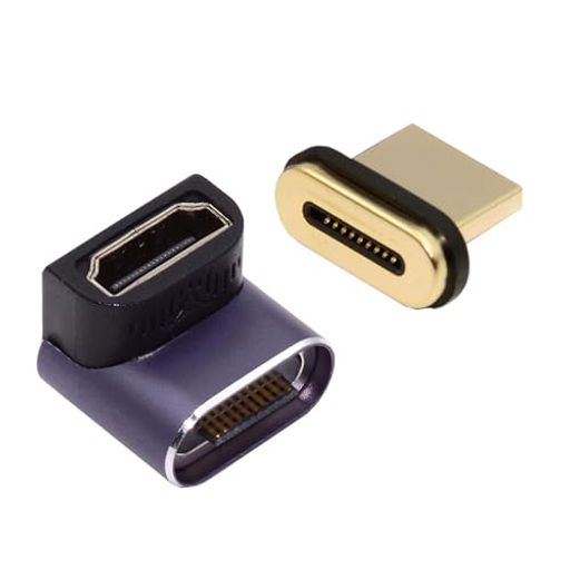 Hdmi Cable - xiwai8KHDMI2.1磁気延長アダプター19ピンHDMIタイプAオス-メスアップアングル90度ストレートビデオアダプターラップトップHDTV用