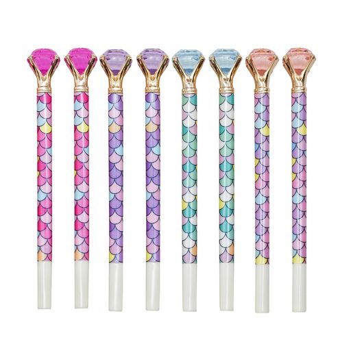 Maydahuiおしゃれ魚鱗ダイヤモンドボールペン0.5mm黒12本かわいいカラフルジェルボールペンかきやすい..