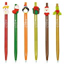 MAYDAHUIかわいいクリスマスボールペン6本0.5MM黒インクおしゃれノック式ジェルボールペン可愛いかきやすい文房具オフィスパーティー用品プレゼント