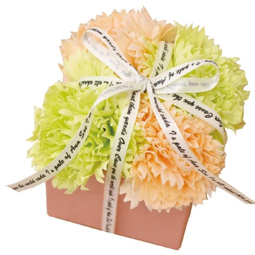 ポピー名古屋ソープフラワーシャボンフラワー造花ギフトプレゼントフラワーBOXカーネーションボックス約9cm箱付きS-111グリーン