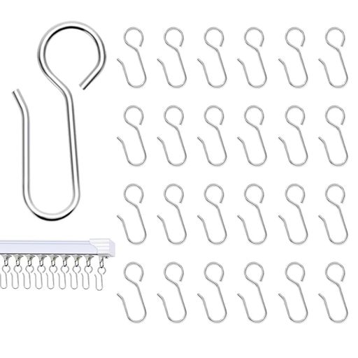 Stoooduoカーテンフック24個セットスライドリングレールシャワーカーテンとめるフックアジャスターフッ..