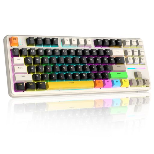 【接続モード】三つの接続モード、磁気レシーバーリセスデザイン、レーシーバー落ちません。BTモード最大3台の機器と接続可能,FNキー+1、2、3。BT信号を変えることができます。有線モードで使用はまず、モードスイッチをUSBに位置し、USBケーブルでパソコンと接続と使用をできます。 【ガスケット構造】ガスケットデザイン、X87キーボードは使用中に最も良いの体験を与えるのために。中身に 5層のフォームデザインを内蔵。PORONフォーム、IXPEフォーム、PETフォーム、消音フォーム、底部フォーム。より良いのフィードバックを実現します。ささやかなクリック感。使用者に心落ちるの安心感を与えます。 【PCB】PCBでシングルリセスデザイン、ホットスワップ支持、すべてのキーをそれぞれの位置に固定します。その特徴はキーの衝突にも起きません。使用の途中にキーをききませんことはありません。そして、固定に位置でキーを揺れりません。単純のPCBではありません、キーの位置を固定しますようにポジショナープレートもあります。
