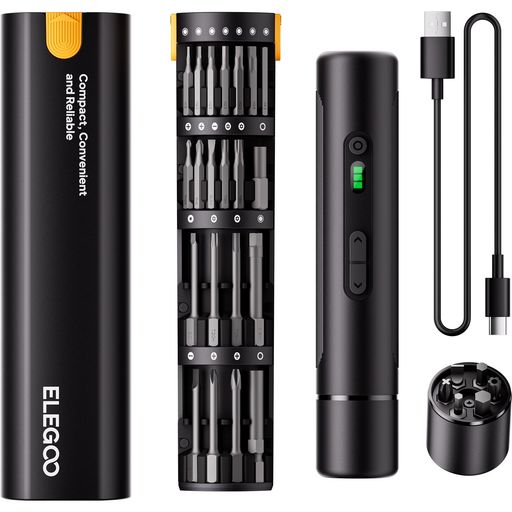 ELEGOO電動ドライバー33in1精密ドライバーセットペン型ポップアップ専用ケース充電式スマホメガネカメラ時計DIY修理工具セット