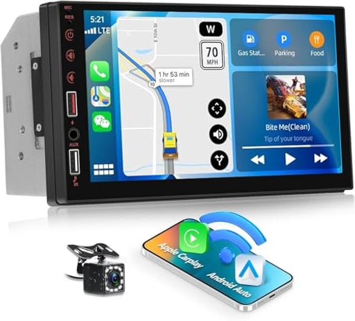 Auometo カーオーディオ2 Din 7インチIPSタッチスクリーン搭載 ワイヤレスCarPlay/...