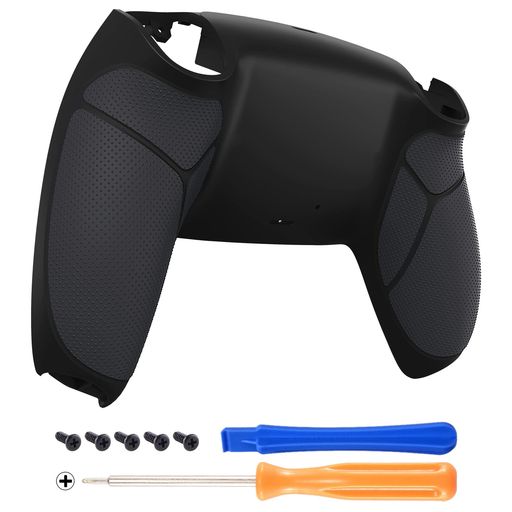 eXtremeRateps5コントローラー用ラバライズドグリップカスタムバックハウジングボトムシェル、ps5コントローラー対応交換用バックシェルカバー【ブラック】