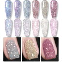 BORNPRETTYジェルネイルラメフラッシュネイルジェルネイルグリッターカラージェルセット6色ネイルジェルラメジェルネイルセットUV/LED対応