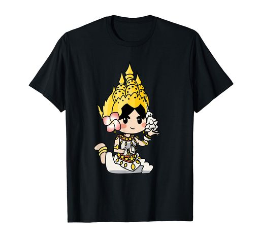 愛らしいカンボジアのクメールタイとラオスアプサラの美しさTシャツ