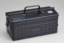 東洋スチール(TOYO)2段式スチール製工具箱ST-350ブラック【幅約35x奥行約16x高さ約21cm】日本製ツールボックス収納ボックス