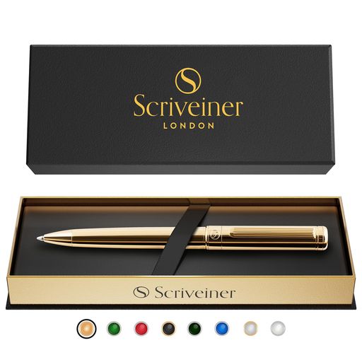 Scriveiner ボールペン 最高級 本物の金メッキ シュミット 黒リフィル 最高のボー...