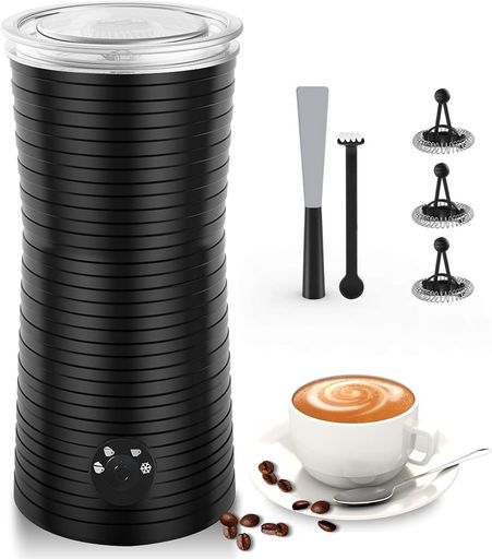 Keenstoneミルクフォーマー 電動 ミルク泡立て器 全自動 プロ 牛乳加熱 4つの機能モード ミルクフローサー コーヒーカプチーノ カフェラテ コンパクト プレゼント (黒 ブラック) happynight-10490235 Happy night Rainbow パッケージ画像