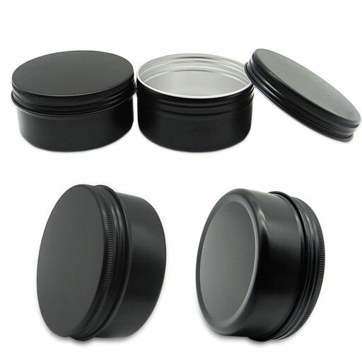 Refill, Atomizers - Wopanxye4個パック250ml黒色アルミ缶250gクリームケースコスメ小分け軟膏容器クリームローションネイル茶蝋燭の唇光沢のバームのための詰め替え式容器ジャーアルミケース化粧品家庭用旅行…