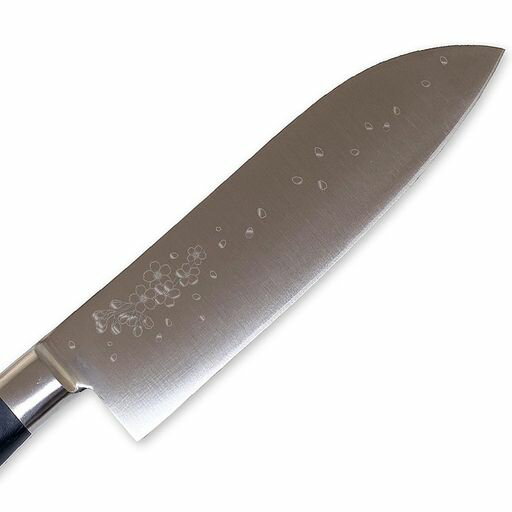 匠美風多目的包丁透かし彫り桜三徳包丁170mm刃渡り170mmモリブデン鋼AUS-8日本製