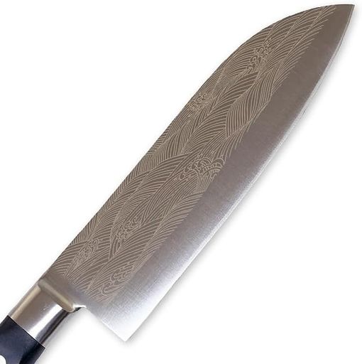 匠美風大根包丁金彩彫り波三徳包丁170mm刃渡り170mmモリブデン鋼AUS-8日本製