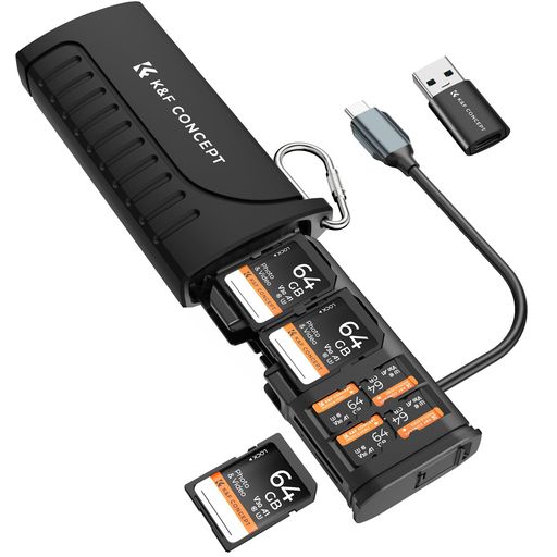 高速転送:USB3.1 Gen1規格対応で、UHS-IIカードの高速データ転送が可能。撮影後すぐに画像や動画をパソコンやその他のデバイスに移動できます。これにより、時間を節約し、作業効率を向上させます。 収納機能:SDカード/TFカード用の12スロット搭載で、大切なメモリーカードを整理。コンパクトなデザインで、旅行や外出先でも簡単に持ち運べます。カメラバッグやポケットに収めやすく、必要なときにすぐに取り出せる便利さがあります。 頑丈設計:IP54防水防塵規格と耐衝撃性能を備え、アルミ合金内装で安心の保護性能。ケースは耐衝撃性があり、メモリーカードをしっかりと保護します。これにより、大切なデータを安全に守ることができます。 二合一設計:カードリーダーと収納ケースが一体化した便利な多機能デバイス。メモリーカードを安全に収納しながら、迅速なデータ転送を実現します。これにより、フォトグラファーは撮影したデータをすぐに確認・整理 互換性:USB-C端子対応で、変換アダプター付属により幅広いデバイスで使用可能。フォトグラファーが求める機能を考慮して設計されており、特に撮影現場での使用に最適です。
