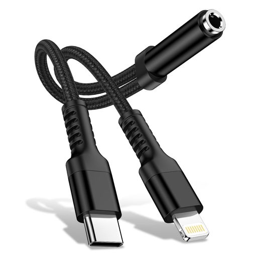 Haoano Lightning/USB-C イヤホン 変換アダプタ 2in1 Hi-Fi音質 ライトニング イヤホンジャック 3.5mm 二股ケーブル Type-C ヘッド変換アダプター iPhone いやほん交換ケーブル 音楽再生 高耐久ナイロン
