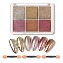 ネイルグリッター6色パレットミラーパウダー固形ネイルパウダーオーロラパウダーミラーネイルパウダーネイルアートグリッターラメキラキラネイルラメパウダーネイルアート...