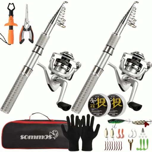 【手軽に釣りを満喫できるフルセット】2.1m伸縮式カーボンロード*2+3000番スピニングリール*2+釣り糸*2+釣り用プライヤー+フィッシュグリップ+仕掛け+手袋+収納袋がセットになっているので、この1セットがあればすぐに釣りを始められます。上級者はもちろん、釣りを始めてみようかな、という初心者の方にもオススメ!ご家族で、お友達と、もちろんソロでも手軽に釣りを楽しめます。***注意:リールへ糸が巻いていない状態で発送し、お客様は自分で糸を巻く必要があり、予めご了承ください。 【高品質の釣り竿とリール】-この伸縮式釣り竿は炭素繊維素材を使用しており、FRP(繊維強化プラスチック)にはない強度と弾力性を備えています。軽量でありながら頑丈で、折れにくい設計です。3000番のスピニングリールは滑らかに作動し、ワンタッチで折り畳めるハンドルが特徴です。また、ネジを外すだけで簡単にハンドルを左右交換できます。 【豊富な付属品】- お客様の利便性を考慮し、当社の釣りセットにはフィッシングプライヤーとフィッシュグリップが付属しています。