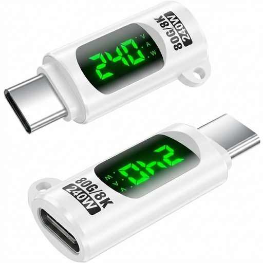 YFFSFDC USB4.0 V2.0 Type C 変換アダプタ LEDワットスクリーン表示【2個セット】 ...