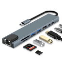 BESINCE TYPE-Cハブ 8IN1 8K60HZ USB2.0 高速データ通信 PD急速充電 HDMI出力 LAN 100W イーサネット 100MBPS 4K対応 HDMI出力 PD対応 USB-C USB-A MICROSD&SDカード(2)