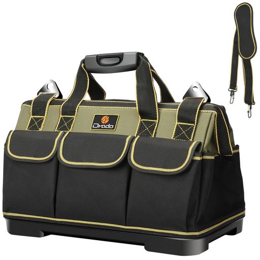 星(塗り潰し)商品仕様:工具袋のサイズは40cmx24cmx30cm、製品重量:1.1kg、ベルト長さ80cm~125cm。ポケット仕分け:16+1つポケットに仕分けをします。外部ポケットx8+内部ポケットx8。 星(塗り潰し)肩掛けベルト付き:工具バッグは肩掛けベルト1本が付きで、持ち運びは便利です。本体は、5層材質で、強度を持つ、防水効果バッチリです!長時間の作業に適応し、工具を保護します。 星(塗り潰し)1680D素材・防水:工具入れは1680D高密度オックスフォード布素材を採用し、防水性&amp;耐久性&amp;耐摩耗性が抜群です。そして、底部は強化ABSプラスチックを素材にして作られ、大容量であっても、重量は軽いです。また、大型の工具箱として、本商品は自立機能があります。 星(塗り潰し)ポケット多数:工具箱は外部ポケットx8+内部ポケットx8(正面x3、側面x2、裏面x3、裏面のポケットはバッグ全体構造に合わせる)の設計なので、紙や小道具を入れることが可能で、大きく、長い工具はメインポケットにご利用してください。 星(塗り潰し)用途多様:この道具袋は日常生活のDIY活動だけでなく、自動車修理、木工および専門な修理活動も適です。