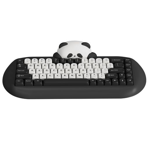 YUNZIIC68ワイヤレスメカニカルキーボードかわいいパンダ65%無線ホットスワップシリコーン人間工学ゲーミングキーボード三つモードBT5.0/2.4G/有線RGBバックライトNKROWin/Mac用