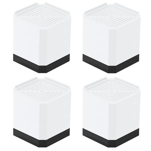 GOTISO洗濯機用防振かさ上げ台防振ゴム底上げ10.5cm洗濯機台冷蔵庫嵩上げ防音防振高さ調整滑り止め床に傷防止耐荷重約500kg洗濯機置き台テーブルベッドソファー4個入りホワイト