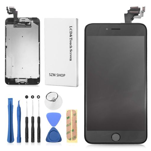 SZMIPHONE6PLUSフロントパネルカスタムパーツ液晶パネルLEDスクリーン修理パーツ工具付属(スピーカー+フロントカメラ+ホームボタン付き)黒 SZMIPHONE6PLUSフロントパネルカスタムパーツ液晶パネルLEDスクリーン修理パーツ工具付属(スピーカー+フロントカメラ+ホームボタン付き)黒