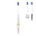 dretec(ドリテック)ピーナッツデザイン音波式電動歯ブラシ防水高速振動電池式2モード30秒お知らせ機能2分オートパワーオフ軽量くすみカラーかわいいホワイト