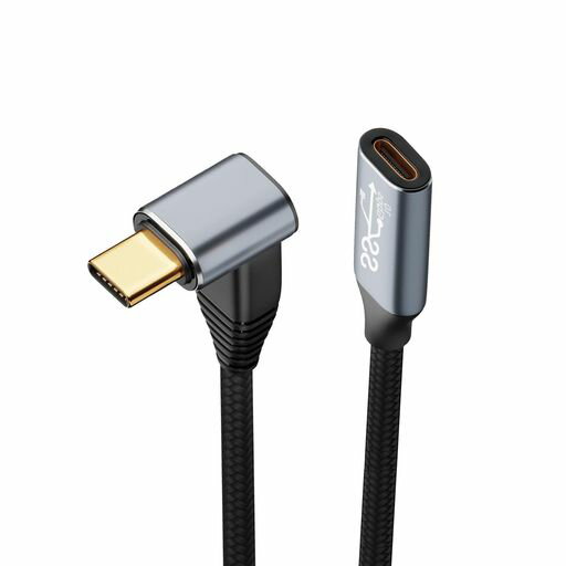 USBTypeC延長ケーブルL字1Mタイプc延長コード【PD100W/5A急速充電】USB3.1Gen2(10Gbps)高速データ転送4K/60HZビデオ伝送MacBook Pad Surface Switch Galaxy