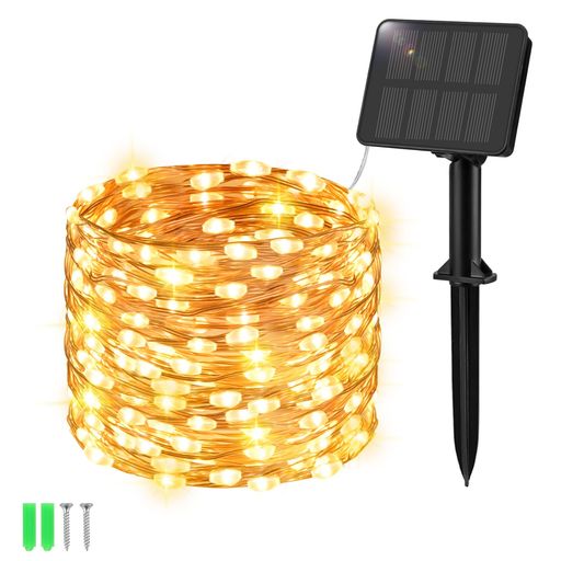 Etopgo ソーラー LED ストリングライト LEDイルミネーションライト 100led 10m IP6...