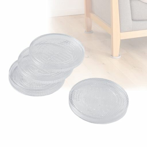 Western Furniture - HOAWO滑り止めシートソファーすべり止め滑り止めシリコンマット家具強力透明ずれ防止ズレ防止キズ防止丸型4枚セット(直径8.3センチクリア)