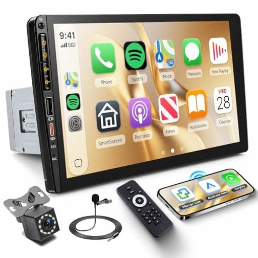 スマートな 9 インチカーラジオでドライブをアップグレード:本 9 インチカーオーディオはワイヤレス CarPlay・Android Auto に対応し、iPhone や Android スマホとシームレスに連携可能。エンジンをかけるだけでカーナビ案内、ハンズフリーメッセージ送信、音楽配信サービスをすぐ利用できます。有線 USB 接続はもちろん完全ワイヤレス接続にも対応し、直感的で先進的な操作画面を体験できます。小さなスマホ画面を凝視する必要はもうありません。通勤や長距離ドライブがより安全でスムーズ、快適な通信環境に生まれ変わります 視線を逸らさない通話・メディア再生:本体 Bluetooth と高感度内蔵マイクに一度ペアリングするだけで、ハンズフリー通話を利用可能。移動中の会議通話や家族との連絡に最適です。USB と Type-C の二種類ポートを搭載し、スマホ充電はもちろん音楽ファイルを直接再生できます。ケーブルの煩わしさや大事な電話の見逃しをなくし、集中力を保って安全に走行できます。