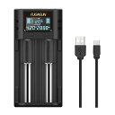 FUGASUN 21750 21700 バッテリー充電器、LCD インテリジェント 21750 18650 充電器 21700 充電器 18650 20700 22700 26650 26700 16340 (RCR123) 17500 17650(2)