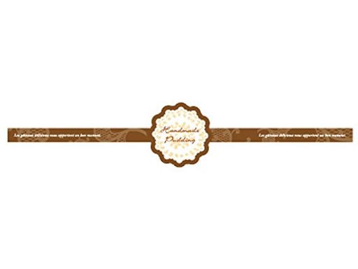 cottaプリン用帯シール花型(ブラウン)ブラウン3x16cm71418100枚入