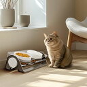 TOPZOO 猫 餌入れ 犬 食器 トレー形スタンド付き 食べこぼし対策 0度/15度角度調整 頸椎保護 陶器製 ペット フードボウル 食べやすい 組立不要 猫...