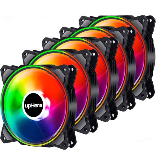 upHere RGB PCケースファン120mm 3PINコネクタ RGB同期ファン 5V 3PIN ARGBマザーボード 5個セット