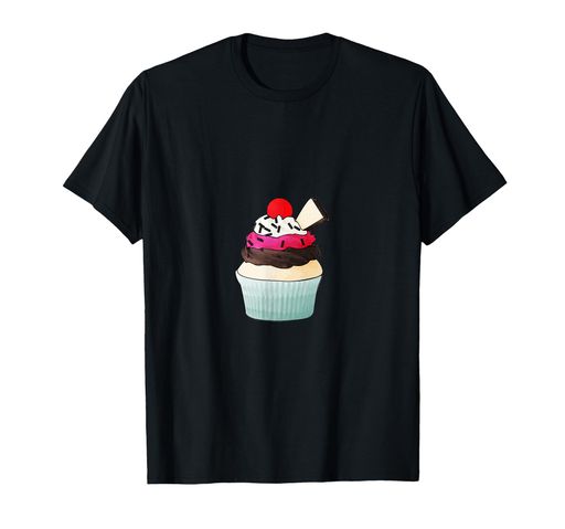 CuteCupcakewithCherryIllustratedTシャツ
