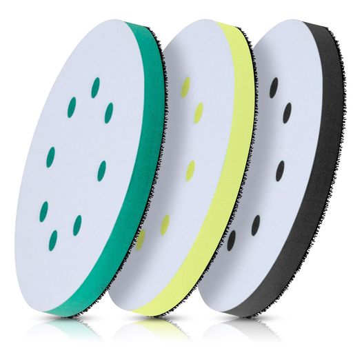 TuxFezugサンダーパッド曲面研磨曲面用アダプター緩衝サンディングパッドスポンジパッド凹凸面研磨マジック式丸型125mm8穴3個セット