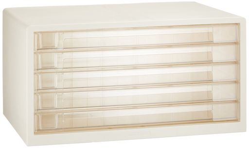 メーカー型番: A3-55W 本体寸法・重量: W494xD340xH259mm、4.2kg 材質: 本体/スチロール樹脂、引出し/透明スチロール樹脂 仕様: A3ヨコ/浅5段・A3・ヨコ型 浅引出し内寸: W453xD311xH36mm カラー分類インデックスカード付