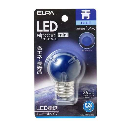  (ELPA) LEDŵG40 LEDŵ  E26 100V 1.4W Ŀ  LDG1B-G-G252