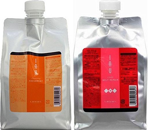 ルベルIAUイオクレンジングフレッシュメント(シャンプー)1000ml&イオクリームメルトリペアトリートメント1000ml詰め替えセット